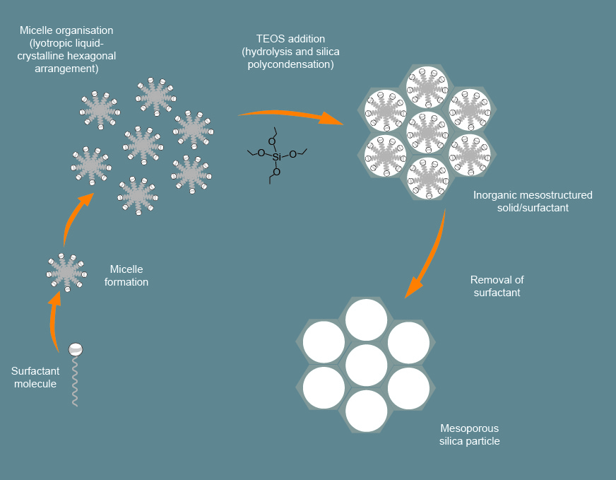 Mesoporous silica particles drug delivery system