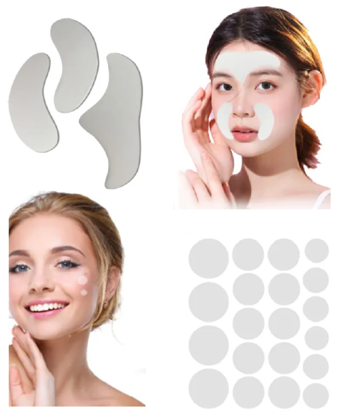 Acne patches and collagen patches used for beauty.